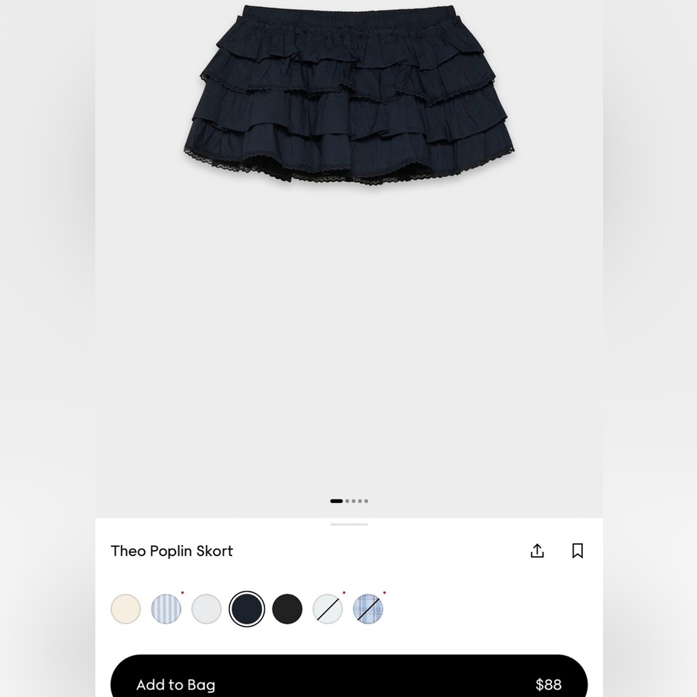 Aritzia Navy Blue Tiered Ruffle Mini Skirt - Picture 2 of 2